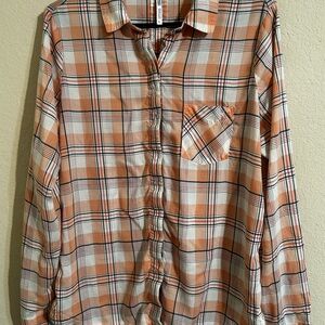 Kühl Orange Plaid Long-Sleeve Button-Down Shirt Spring Outdoors